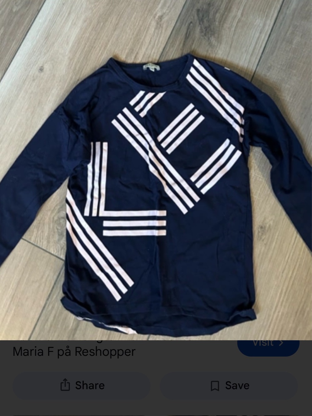 Kenzo Navy 3/4 sleeve Tee with light pink Stripe Graphic